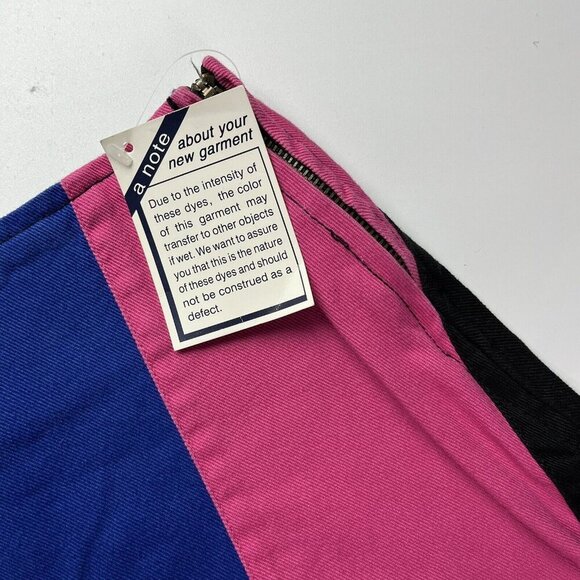 Vintage 90s Forenza Pieced Patchwork Colorblock Denim Hip Hop Skirt NWT Size 14 - Picture 4 of 4